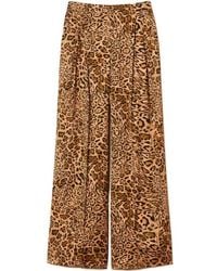 Twinset - Pleated Leopard-Print Trousers - Lyst