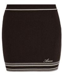 Amiri - Striped Logo Knitted Mini Skirt - Lyst