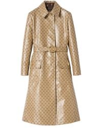 Gucci - Coated Gg Cotton Canvas Fabric Coat - Lyst