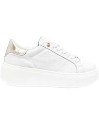 Twinset - Contrasting-Heel Leather Trainers - Lyst