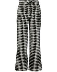 Alberta Ferretti - Cropped Geometric-Print Trousers - Lyst