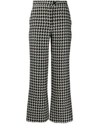 Alberta Ferretti - Cropped Wide-Leg Patterned Pants - Lyst