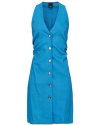 Pinko - Buttoned V-Neck Minidress - Lyst