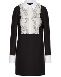 Valentino - Ruffled Long-Sleeved Mini Dress - Lyst
