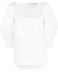Stella McCartney - Square-Neck Puff-Sleeve Blouse - Lyst