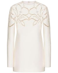 Valentino - Flower Hollowed-Out Embroidery Dress - Lyst