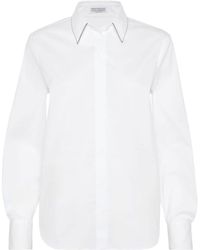 Brunello Cucinelli - Monili Chain Detailed Long-Sleeved Shirt - Lyst