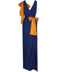 Saint Laurent - Draped Bow Detailed Maxi Dress - Lyst
