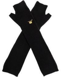 Ganni - Long Ribbed Fingerless Gloves - Lyst