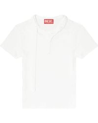 DIESEL - T-Iaras Zip-Neck Short-Sleeve Top - Lyst