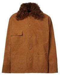 Plan C - Shearling-Trimmed Suede Field Jacket - Lyst