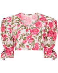 Chloé - Chloé Ht30 Floral Puff-Sleeve Top - Lyst