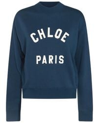 Chloé - Chloé Logo Printed Mock-Neck Sweatshirt - Lyst