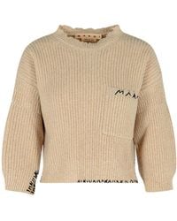 Marni - Logo Embroidered Knitted Jumper - Lyst