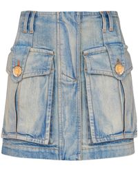 Balmain - Belted Skirt - Lyst