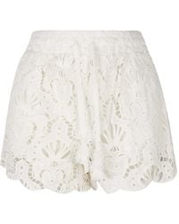 FARM Rio - Embroidered Scalloped Shorts - Lyst