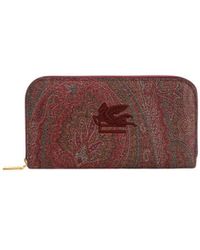 Etro - Pegaso Embroidered Paisley Jacquard Zipped Wallet - Lyst