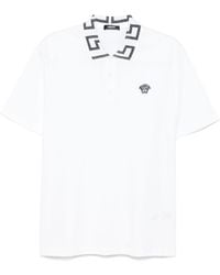Versace - Greca Short-Sleeved Straight Hem Polo Shirt - Lyst