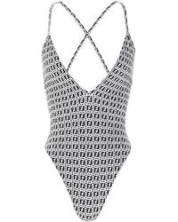 Fendi - Ff Motif One-Piece Swimsuit - Lyst