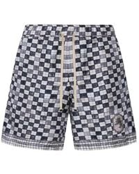 Amiri - Checkered Drawstring Shorts - Lyst