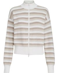 Brunello Cucinelli - Ribbed Striped Cardigan - Lyst