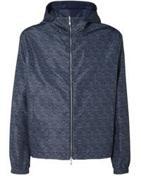 Fendi - All-Over Ff Printed Hooded Reversible Jacket - Lyst