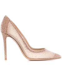 Gianvito Rossi - Rania Embellished Pointed Toe Pumps - Lyst
