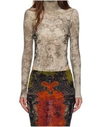 Jean Paul Gaultier - Médaillon Printed Turtleneck Bodysuit - Lyst
