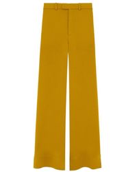 Saint Laurent - High Waist Wide Leg Pants - Lyst
