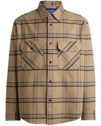 BOSS - Khaki Plaid Workwear Long-Sleeve Shirt - Lyst