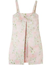 Emilia Wickstead - Levisa Pleated Floral-Print Satin Mini Dress - Lyst
