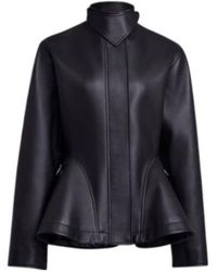 Alaïa - Peplum Leather Jacket - Lyst