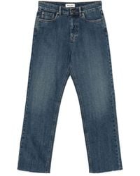 Miu Miu - Logo-Embroidered Straight-Leg Jeans - Lyst