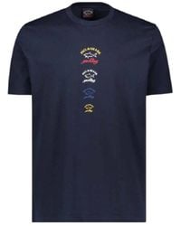 Paul & Shark - T-Shirt With Round Neck And Short Sleeves - Lyst
