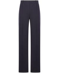 Saint Laurent - High Waist Straight Leg Pants - Lyst