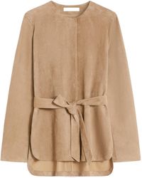 Max Mara - Belted Suede Leather Jacket - Lyst