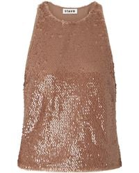 STAUD - Bree Sequined Top - Lyst