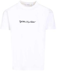 Off-White c/o Virgil Abloh - Script Arrow Crewneck T-Shirt - Lyst