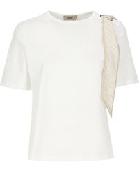 Herno - Foulard Detailed Crewneck T-Shirt - Lyst