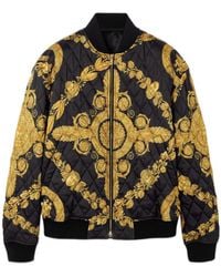 Versace - Maschera Baroque-Print Quilted Bomber Jacket - Lyst