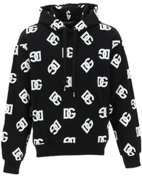 Dolce & Gabbana - All-Over Logo-Print Cotton Hoodie - Lyst