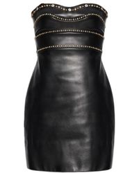 Versace - Leather Off-Shoulder Dress - Lyst