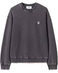 Maison Kitsuné - Maison Kitsuné Fox Patch Crew Neck Sweatshirt - Lyst