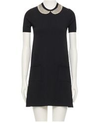 Valentino - Embellished Collar Short Sleeve Dress - Lyst