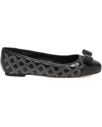 Ferragamo - Rivet Ballet Shoes With Round Head - Lyst