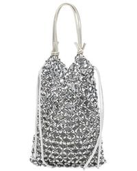 STAUD - Karla Beaded-Mesh Drawstring Tote Bag - Lyst