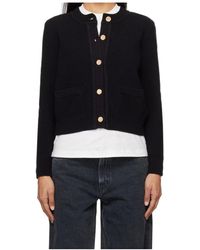 FRAME - Button Front Cardigan - Lyst
