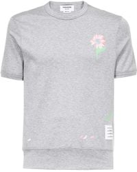 Thom Browne - Floral-Print Short-Sleeved T-Shirt - Lyst