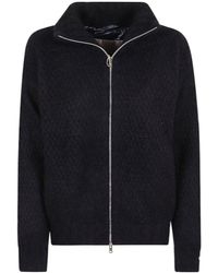 Herno - Zip-Up Brushed Cardigan - Lyst