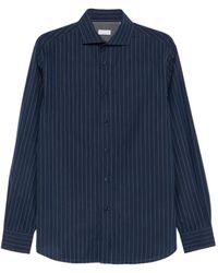 Brunello Cucinelli - Pinstripe-Print Long-Sleeve Shirt - Lyst